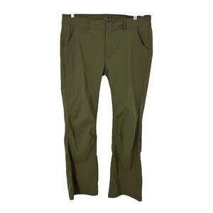 Prana Halle Convertible Hiking Pants Womens 16 Olive Green Nylon Outdoor Utility